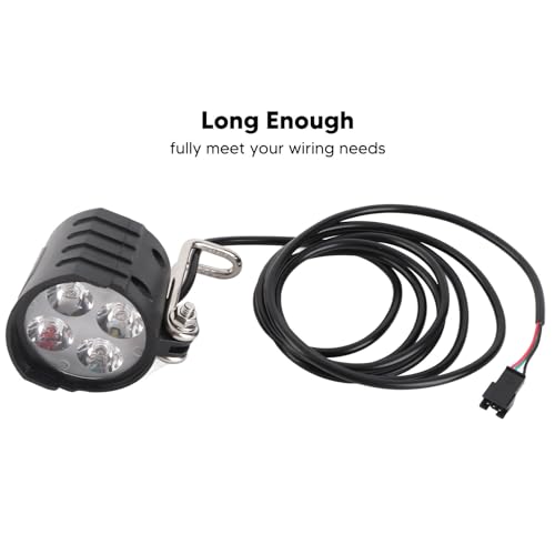 Universal 12W Ebike Headlight with Horn, 36V-60V Compatibility, 4 Beads