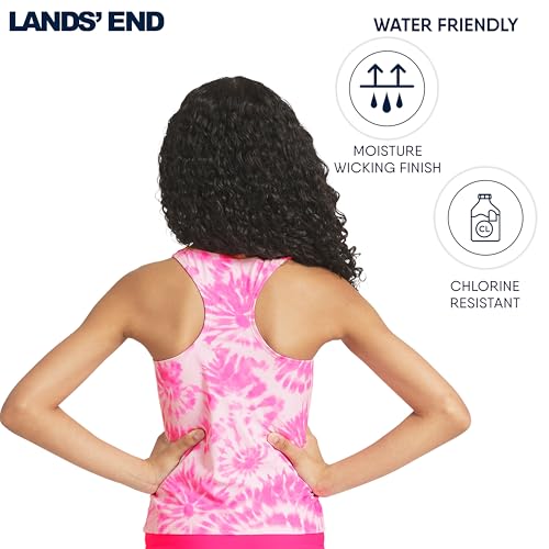 Girls' UPF 50+ Pink Gold X-Large Swim Bikini Bottom & Racerback Tankini Set
