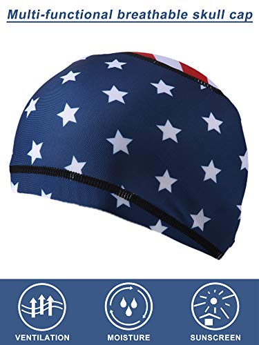 Geyoga 4 Pack Cooling Skull Cap Sweat-Wicking Beanie Bandana - One Size Retro Style
