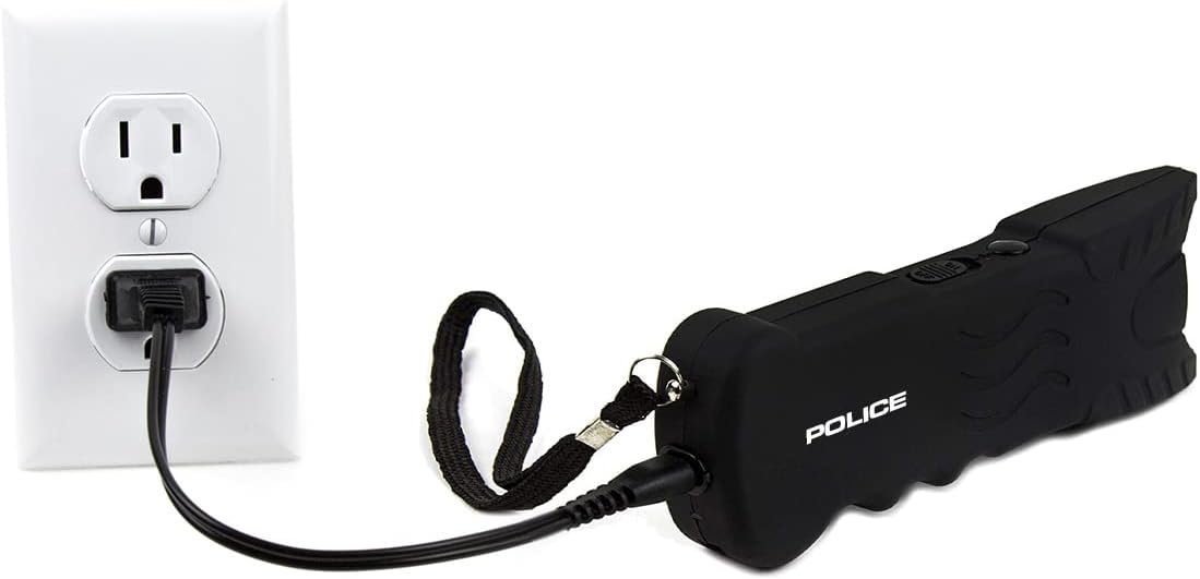 POLICE Stun Gun for Self Defense 916 – High Voltage Rechargeable with LED Flashlight, Compact & Heavy Duty – Personal Security for Women & Men – Black