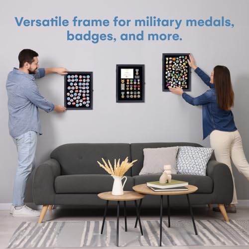 Locking Acrylic Display Case for Medals Pins & Badges 19x14 Shadow Box
