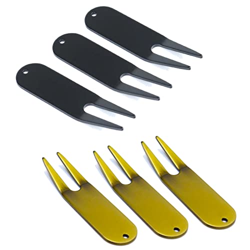 6 Pack Golf Divot Repair Tools - Lightweight and Durable Metal Golf Accessories