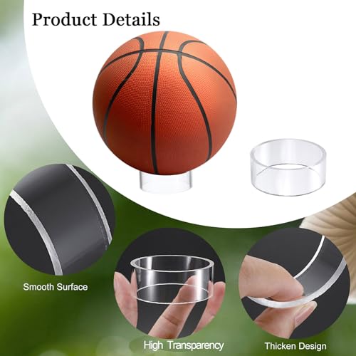 Hipiwe 2.6 Inch Clear Plastic Soccer Ball Display Stands - Pack of 6