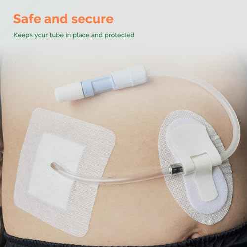 Split Drain Adhesive Bandages 4" x 4" 10Pcs PD Catheter Feeding Tube Pads G Tube Covers Foley Tubing Stabilization Device Peritoneal Dialysis Accessories Catheter Patch Supplies