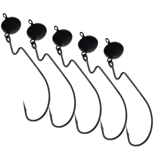 Black 3/4 Oz Football Tackle Swing Jig with Free-Swinging Hook for Bass Fishing