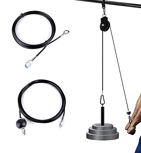59 Inch Heavy Duty Steel Wire Rope Pulley Cable for Gym - Type B