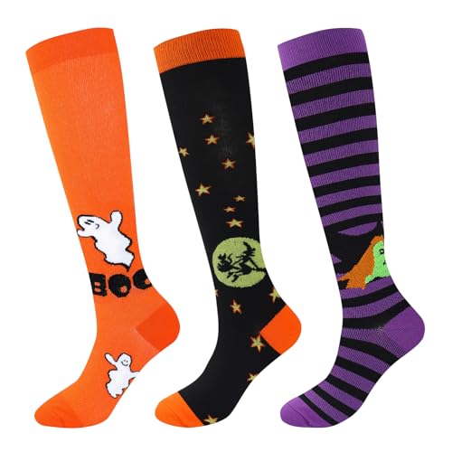 Junely Compression Socks for Women Knee High Stockings Halloween01
