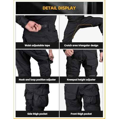 IDOGEAR Men's G3 Combat Pants with Knee Pads Multi Camouflage Trousers Airsoft Hunting Paintball Tactical Outdoor Pants