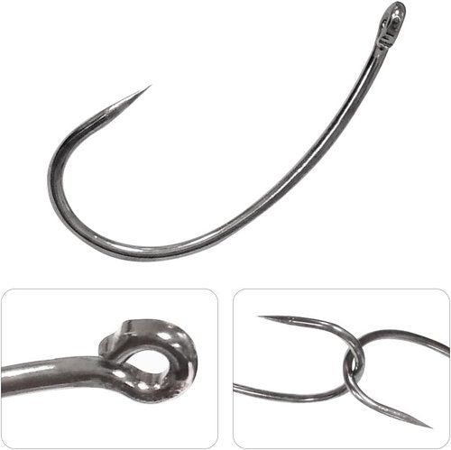 Barbless Fishing Hooks Kit,200/270pcs Curve Shank Barbless Hooks Carp Trout Circle Crank Fly Tying Fishing Hooks Leader Bait Rigs Fishing Accessoires Freshwater Saltwater (200pcs Barbless Hook Set)