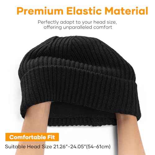 GDTOGRT Beanie for Women Men, Unisex Wool Knit Warm Fleece Lined Cuffed Winter Hat Cap
