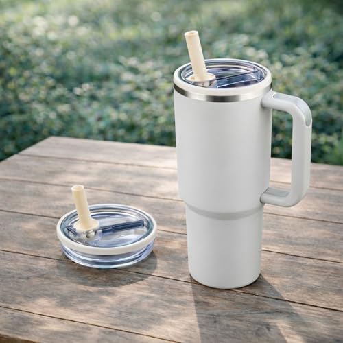 Leak Proof Lid with Flip Straw for Stanley 40oz Tumbler - 2 Pack Replacement Accessories