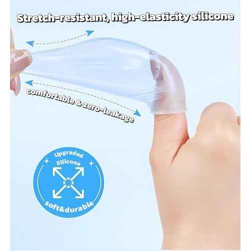 Waterproof Finger Protectors for Shower & Swimming - Comfortable, Durable, Reusable Silicone Sleeves Toe Cover for Nail Care & Nail Soaking (2 Large 1 Long)