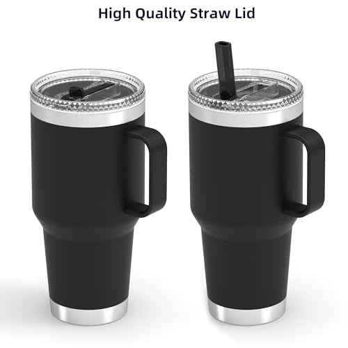 30 oz Tumbler Straw Lid - Stronghold Lid for the YETI Rambler Travel Mugs Only, Replacement Cap BPA Free (30oz Twist Lid)