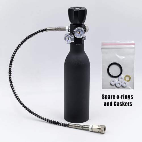 4500Psi 300Bar Fill Station Charging Valve with Dual Gauges & 20-Inch Hose - 5/8-18UNF