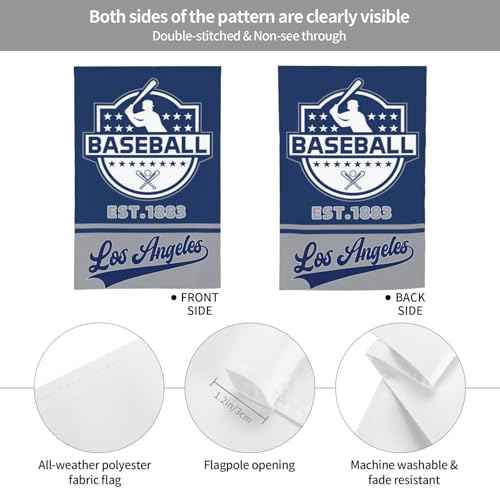 Los Angeles Flags Double Sided Printing Los Angeles baseball team Garden Flags 18" x 12.5 For Outside Yard