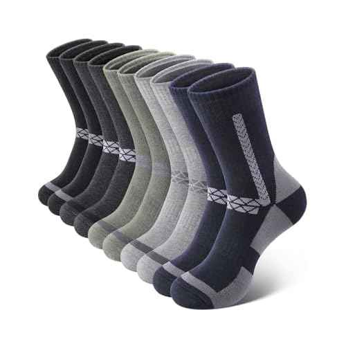 SIMIYA Merino Wool Socks for Men, 5 Pairs Thermal Warm Hiking Super Thick Crew Work Cushion Sock for Mens Winter Cold Weather