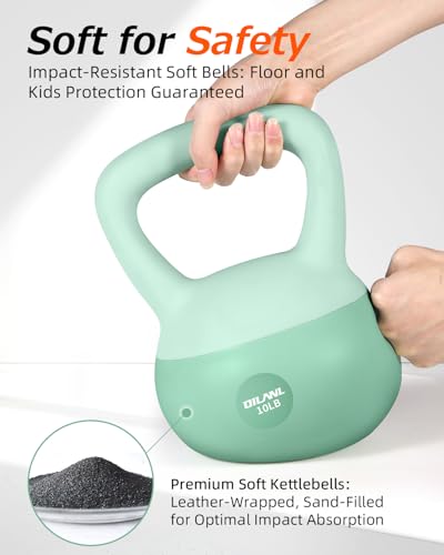 Soft Kettlebell 10LB for Safe Strength Training Home Workout Equipment