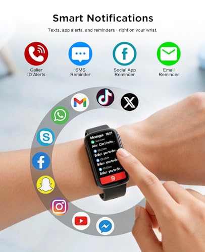 Souyie Black Fitness Smart Watch with Heart Rate, SpO2 & Sleep Tracking