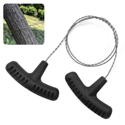 Stainless Steel Wire Saw with Plastic Handles,27.5'' Cable Saw Hand Pocket String Emergency Outdoor Survival Rope Cutting Tools for Camping Hiking and Cutting Trees & Wood