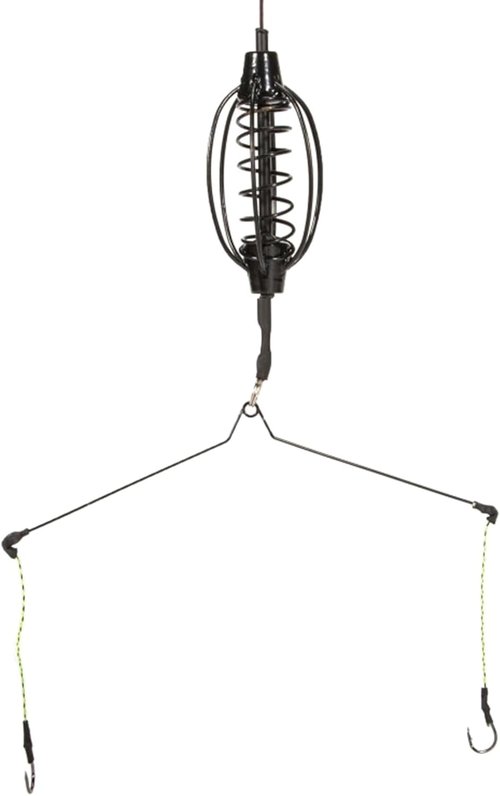 Carp Fishing Feeder Baits Cage Equipment,Spring Fish Feeder with Holder Carp Fishing, Inline Methods Tackle Baits Cage Hook Rigs Set Sinkers Weights