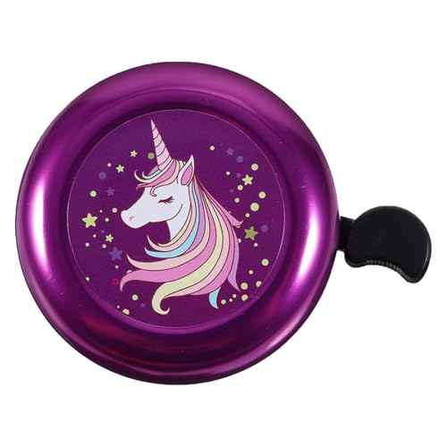 Unicorn Bike Bell for Girls, Purple Pink Bike Bell for Bicycle Scooter Bike Accessory