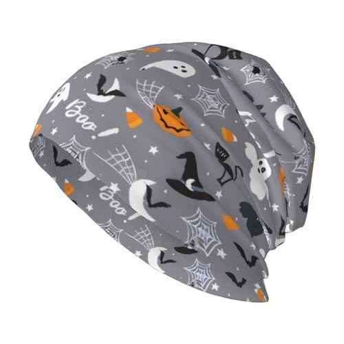 Funny Pumpkins Beanie Hat Halloween Baggy Slouchy Skull Cap Cancer Headwear Chemo Cap Knitted Hat Nightcap for Men Women