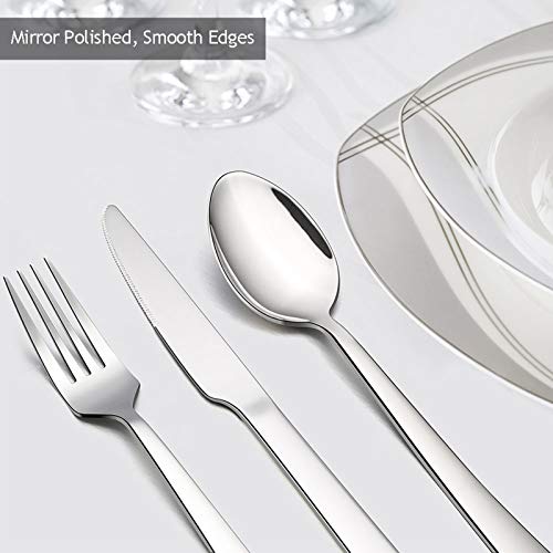 20-Piece Stainless Steel Flatware Set for 4 - Modern Silverware Cutlery
