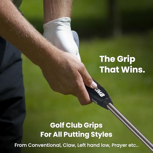 Golf Putter Grip - Lightweight Textured Handle for Consistent Putting - Black, 43mm