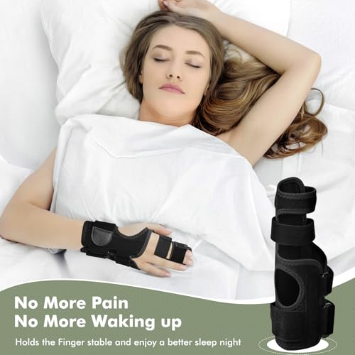 Trigger Finger Splint, 2 Finger Brace for Index, Middle, Ring, Pinky Finger, Treatment for Hand Fractures, Arthritis (L/XL, Right)
