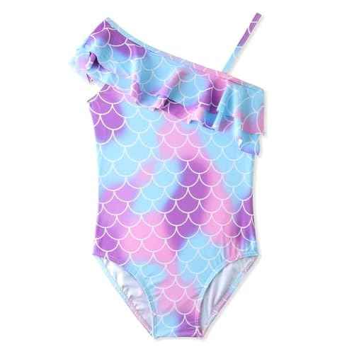 XiaoMoSha Girls One Piece Swimsuit Bathing Suits for Toddler Girl Mermaid Swimwear