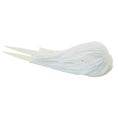 Silicone Quick Change Squid Jig Skirts for Spinnerbaits & Bass Lures - White, 12 Bundles (90pcs, 3 Inch Strands with Two Neckties)