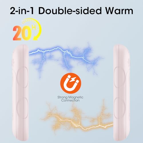 Rechargeable Hand Warmers 2 Pack, WXX 2 in 1 Electric Hand Warmer, 6000mAh Portable Pocket Warmers Dual-Sided Safe Heating, Electronic Winter Gifts for Men Women Kids, Golf, Outdoors