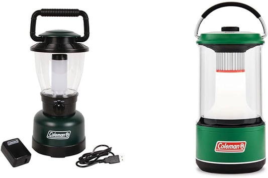 Coleman Rugged Rechargeable 400 Lumens LED Lantern, Impact & Water-Resistant Lantern with USB Charging Port, Lifetime LEDs Never Need Replacing