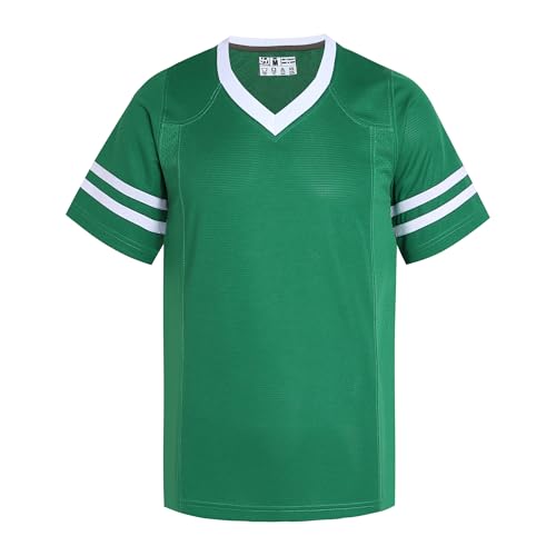X-Large White Stripe Kelly Green American Football Jersey for Men Unisex Replica Sports Shirt