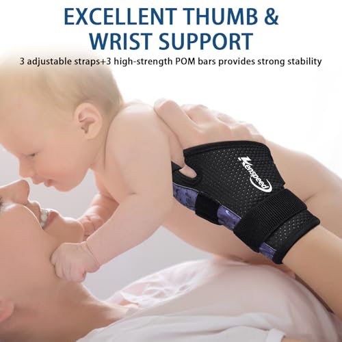 Wrist & Thumb Brace Carpal Tunnel Wrist Brace Night Support Thumb Stabilizer, Spica Thumb Splint Right Hand & Left Hand for Dequervain's Tenosynovitis, Tendonitis, Arthritis (Purple-Left, M)