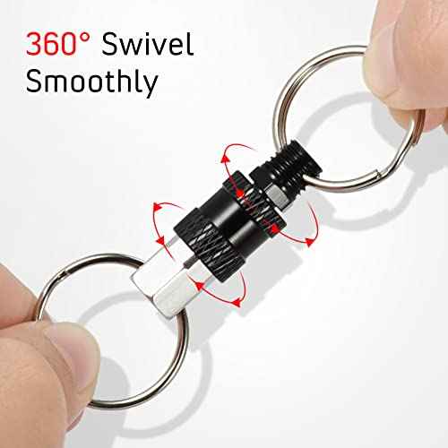 Quick Release Keychain Detachable Key Ring Pull Apart Keychain w/ 2 Split Ring Detachable Key Chain Key Attachment