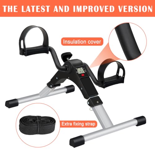 Under Desk Bike Pedal Exerciser with LCD Display - Black