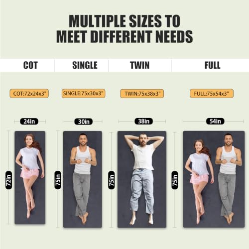 Aodisman 3-Inch Thick Camping Sleeping Pad with Memory Foam, Cot-72x24x3"