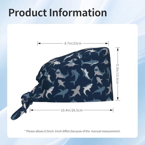 Working Cap Scrub Cap with Sweatband Adjustable Unisex Women Tie Back Hat Nurse Surgical Caps