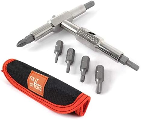 Fix It Sticks Replaceable Edition Traveling Cycling Steel Multi-Tool with 8 Removable Interchangeable Bits w/Bracket