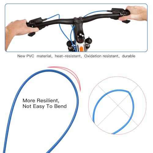 Universal Brake Cable Housing,5mm 3Meters,Lined Bicycle/Bike Brake Cable Housing,Bicycle Brake Cable Gear Wires,DIY Replacement Accessory Kit for Mountain/Road Bicycles with End Caps & Ferrules,Blue