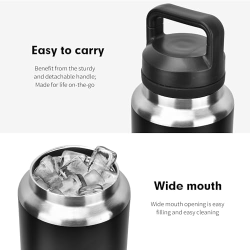 Insulated Stainless Steel Water Bottle 37oz with Leak-Proof Chug Cap