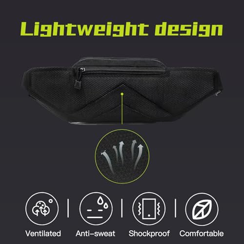Men's Tactical Fanny Pack Black - 800D Oxford Concealed Carry Waist Bag