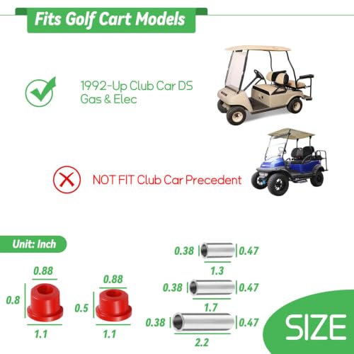 Golf Cart Front Lower Spring A-Arm Bushings Sleeve Kit for Club Car DS