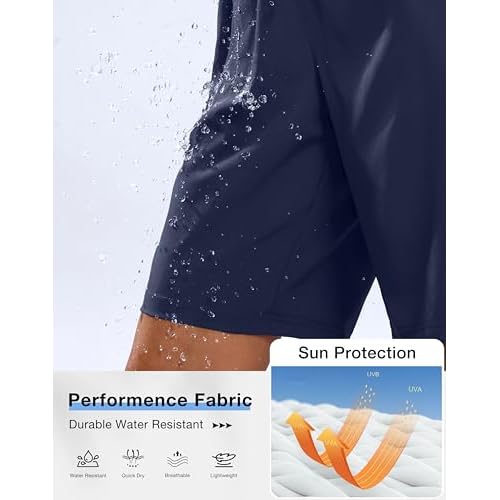 SANTINY Women's 7''/ 9'' Hiking Shorts with 3 Zipper Pockets Lightweight Quick Dry Long Athletic Golf Shorts for Women Casual