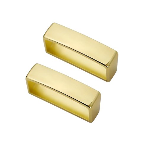TANJUN 2pcs Belt Loop Keepers 28mm-30mm Metal Belt Loops Anti-Slip Frosted Black Men's Belt Buckle Accessories (Gold)