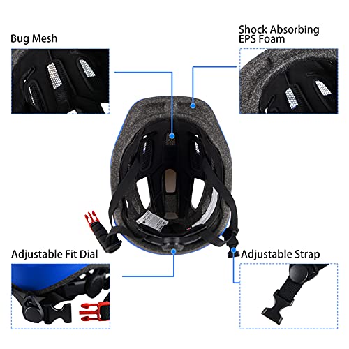 Kids Bike Helmet for Ages 1-8 with Protective Gear Set - Navy Blue, 51-54cm