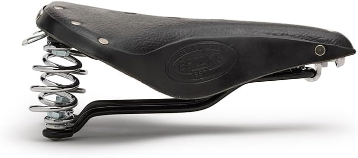 Brooks England B67 Short, Leather Bike Saddle with Suspension Springs