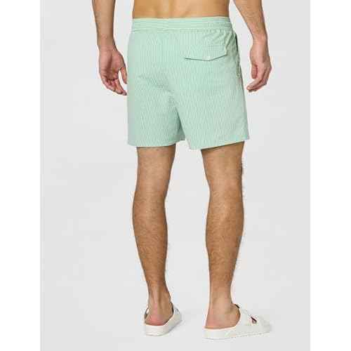 Lacoste Men's Striped Seersucker Swim Trunks