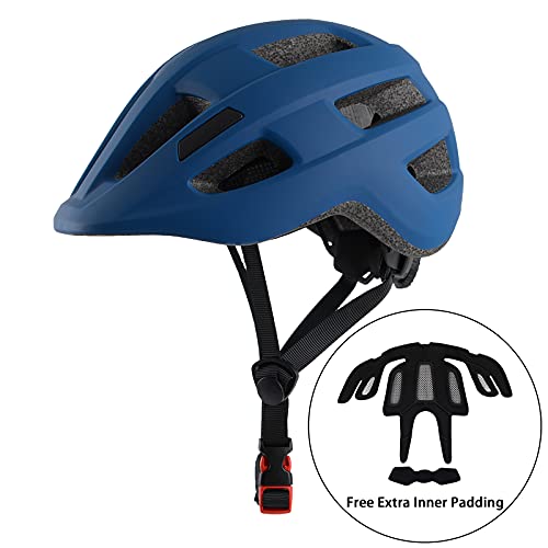 Kids Bike Helmet for Ages 1-8 with Protective Gear Set - Navy Blue, 51-54cm